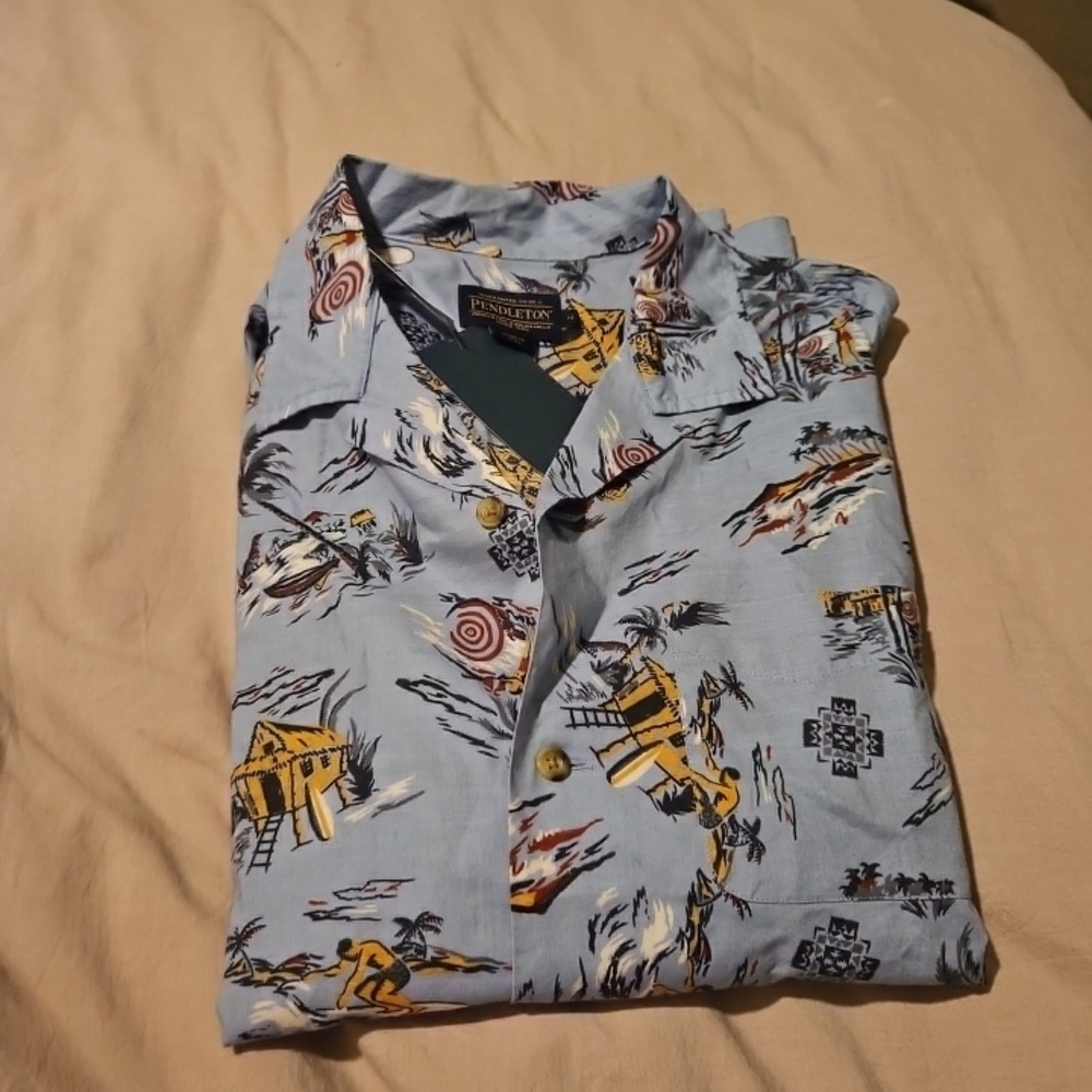 Pendleton Light Blue Graphic Men's Shirt